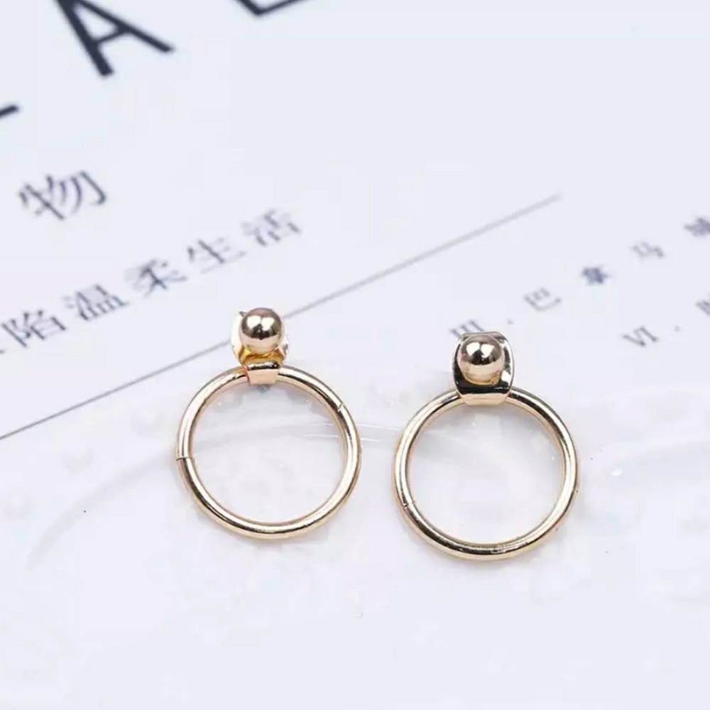 Gold Tone Ball Circle Jacket Stud Earrings - Picture 3 of 8